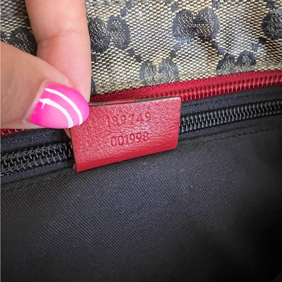 Gucci GG Crystal Crossbody Bag Beige Blue Red Strap - Picture 9 of 10